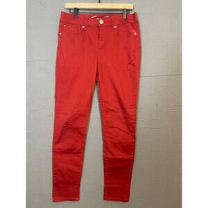 Seven7 Women's Orange Dark Wash High Rise Skinny Jeans  Sz 8